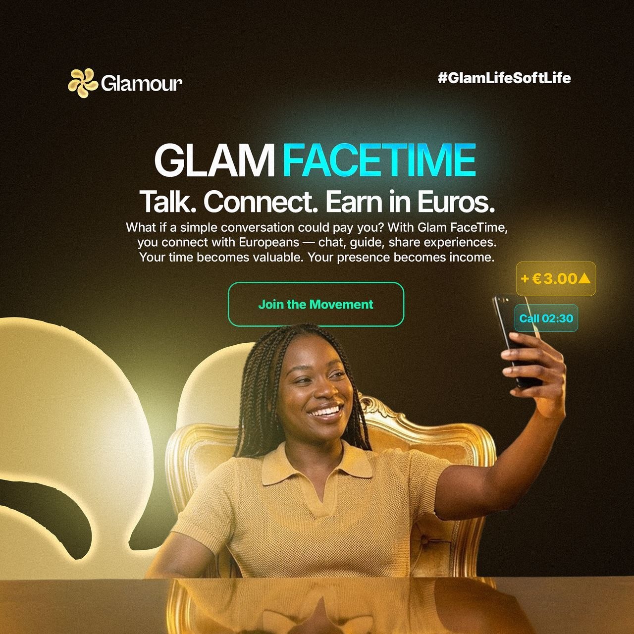 GlamFaceTime feature on Glamour earning platform Nigeria
