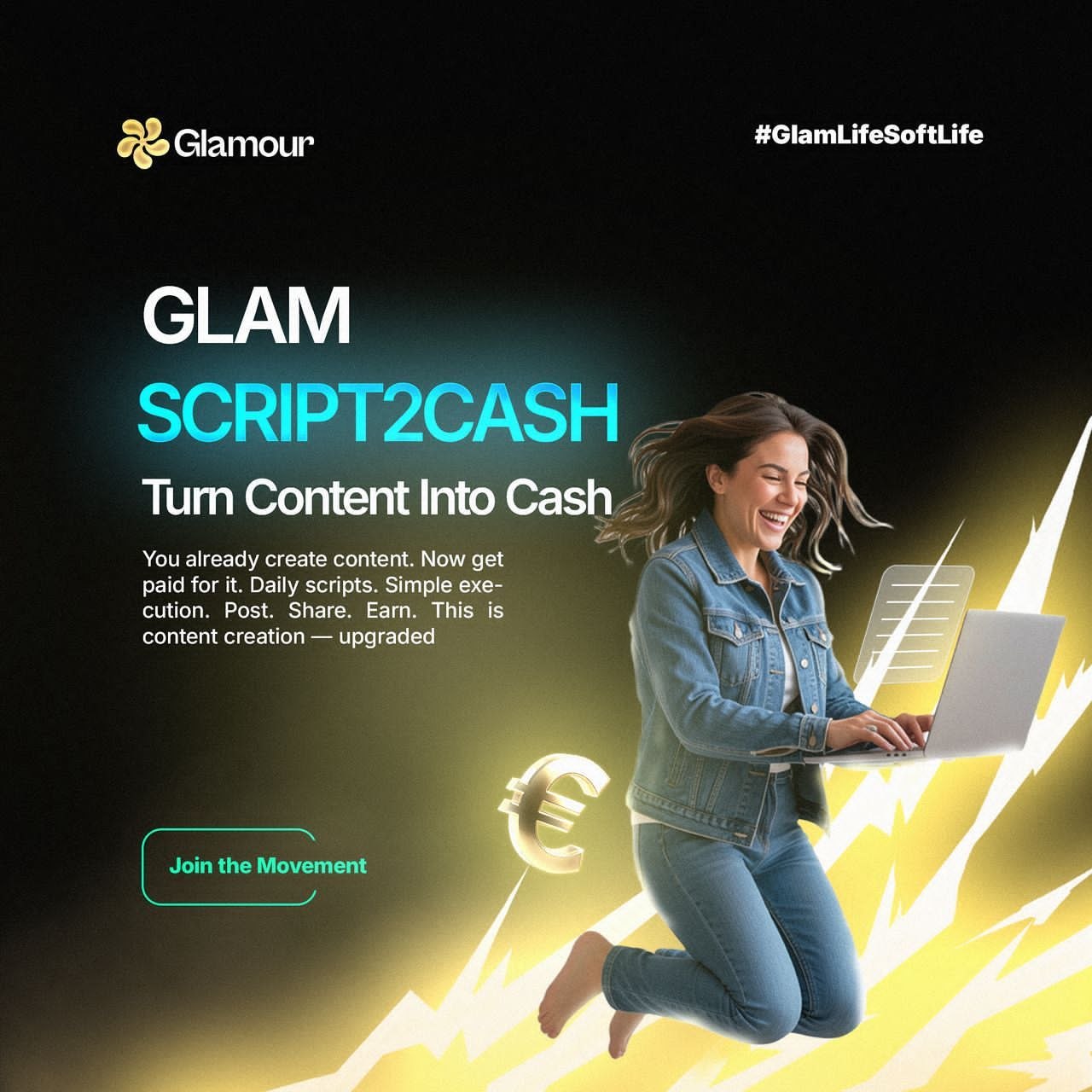 GlamScript2Cash feature on Glamour earning platform Nigeria