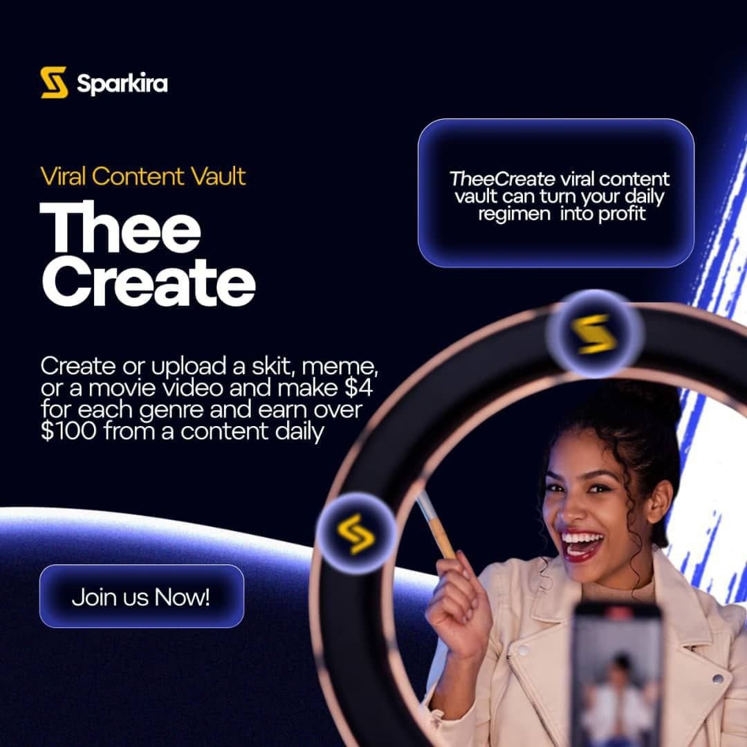 Sparkira earning platform Nigeria Thee Create feature